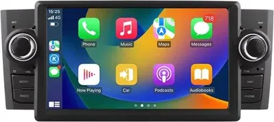 Zdjęcie produktu dla Radio samochodowe z Bluetooth i CarPlay do Seat Leon 2 Mk2 (2005–2012) – kompatybilne z Apple i Android – system stereo z nawigacją – 2 GB pamięci RAM, 32 GB pamięci