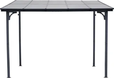 Obrázek produktu pro Anbaupergola "Marvin" - 3 x 3 m - 304 x 298 x 243 cm - Dunkelgrau