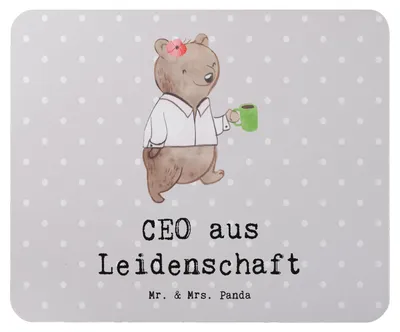 Produktbild von Mr. & Mrs. Panda Mauspad CEO Leidenschaft - Grau Pastell - Geschenk, Mousepad, Leiter, Chef, Spruch, Lustig, Mouse Pad, pc mausunterlage, Bester, laptop