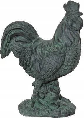 Image de Figurine de jardin Coq 21x38x50cm Décoratif vert antique