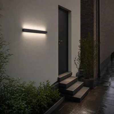 Produktbild von V-TAC VT-1176 LED lineare Wandleuchte rechteckige Wandleuchte modernes Design 16W 101cm schwarzer Körper Licht 3000K IP65 - 10431