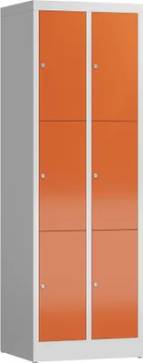 Produktbild von ClassiX Schließfachschrank feuerrot, lichtgrau X-520324, 6 Schließfächer 59,0 x 50,0 x 180,0 cm