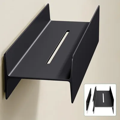 Produktbild von Mai & Mai Duschablage zum Bohren oder Kleben Duschregal Badablage 40cm Badezimmerablage zur Wandmontage Badezimmer Organizer Matt schwarz Reglo-03