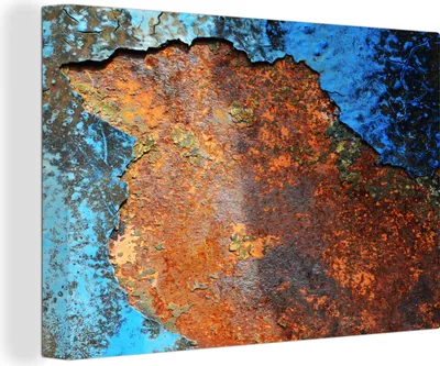 Produktbild von OneMillionCanvasses® - Leinwandbilder - 140x90 cm, Industriell - Metalle - Rost - Vintage, Wandbilder Kunstdruck Wanddekoration - Foto auf Leinwand - Gemälde auf Holzrahmen