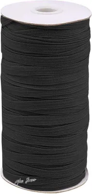 Produktbild von Elastische 5 mm zwarte gebreide band rol, 70 meter, zware spoel, voor elastische banden naaien en kleding.