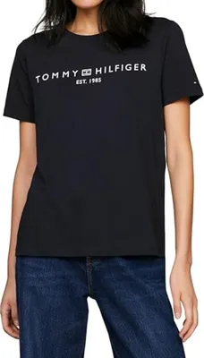 Produktbild von Tommy Hilfiger Damen Regular Corp Logo Baumwoll-T-Shirt S