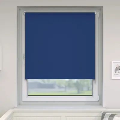 Immagine prodotto di Tenda oscurante per finestre, sistema di fissaggio a clip senza fori, dimensioni 120x150 cm, colore blu scuro, modello VICTORIA M