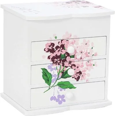 Produktbild von Holz Schmuck Box - Schmuck Box Organizer - Schmuck Lagerung - Mit Glasfenster - 25 x 15 x 15 cm - Weiß