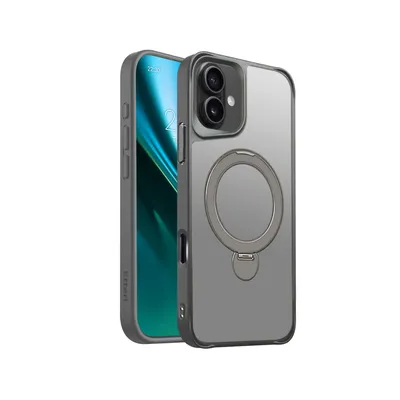 Zdjęcie produktu dla Nakładka Etteri Matt Mag Ring do iPhone 16 Plus 6,7" szara