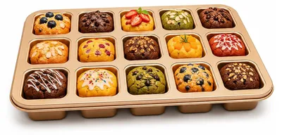 Obrázok produktu pre Sada 12 mini formičiek na pečenie muffinov a koláčov
