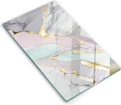 Produktbild von Abdeckung Glas - Küchenabdeckung - 30x52 cm - Abdeckplatte - Pastellmarmor
