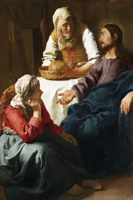 Produktbild von Johannes Vermeer Kunstdruck Bild - Christus Bei Maria Und Martha, 1655 (180 x 120 cm)