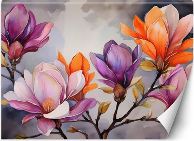 Produktbild von Vlies fototapete Aquarell Blume 150x105 cm Feeby Bunt inkl. Kleber einfache Montage