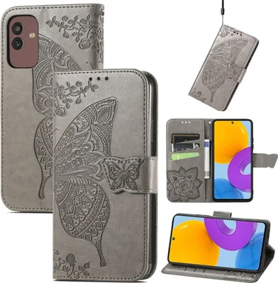 Produktbild von König Design Hülle kompatibel mit Samsung Galaxy M13 5G Kunstleder Handyhülle - Handy Case Grau