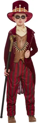 Produktbild von Voodoo-Kostüm für Jungen mit Knochen Halloweenkostüm rot-braun