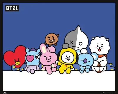 Produktbild von BT21 - Group - Poster Druck - Größe 50x40 cm