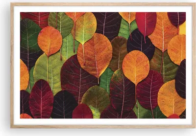 Produktbild von Gerahmtes Poster - Rahmen in heller Eiche - Herbst Blätter Grafiken - 91,5x61 cm - Wand Bild - Wanddeko - Wandbilder - Kunstposter - Wandposter - Bilderrahmen - Bilder - Kunstdruck - P2NAA91x61-4635