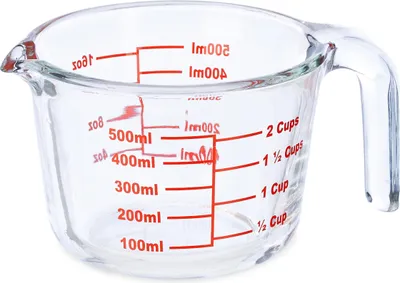 Messbecher 500 ml aus Borosilikatglas, hitzebeständig, mikrowellengeeignet