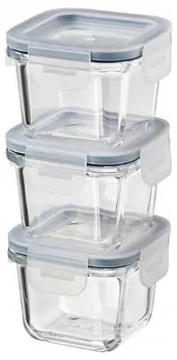 Produktbild von IKEA Vorratsbehälter Glas Quadratisch Set 3 Stück 180 ml