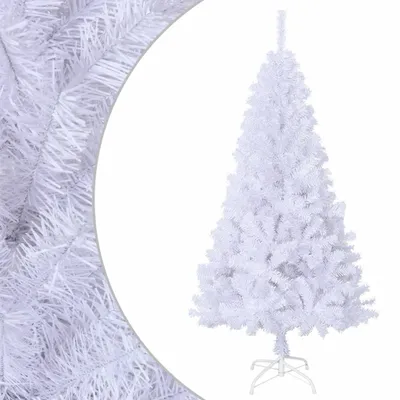 Image de Arbre de Noël artificiel avec branches épaisses blanc 120cm PVC