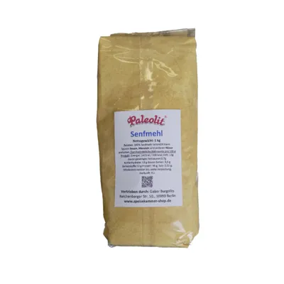 Produktbild von Senfmehl gelb Senfpulver teilentölt 1kg fein gemahlen glutenfrei