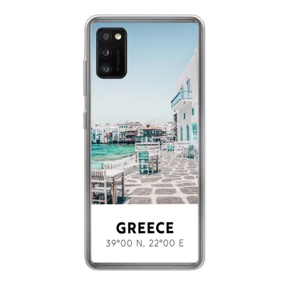 Produktbild von MuchoWow® Handyhülle Schutzhülle Hülle für Samsung Galaxy A41 Griechenland - Meer - Blau Silikon Softcase Handy Hülle - Mobiltelefon