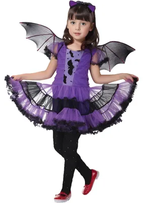 Obrázek produktu pro Kostým netopýra pro dívky, velikost 110-120 cm, ideální na Halloween
