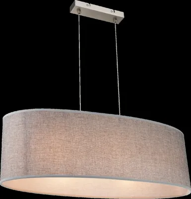 Obrázok produktu pre Globo Lighting závesné svietidlo kov nikel matný, plast, textil sivý, akryl satinovaný, kábel PVC transparentný, vrátane závesu, DxŠxV: 650x250x1400mm, bez 3x E27 60W 230V