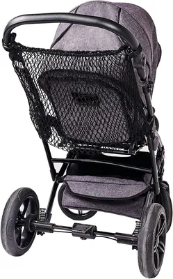 Productafbeelding van XL Boodschappennet voor Kinderwagen, Universeel, 75x45 cm, Eenvoudige Kliksluiting, Zwart