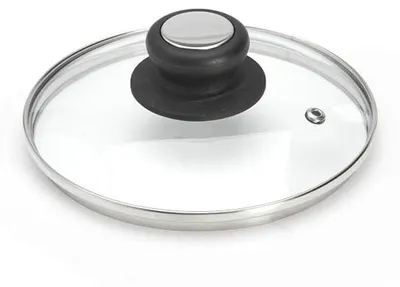 Glasdeckel mit Bakelit-Edelstahlknopf, Ø 16 cm