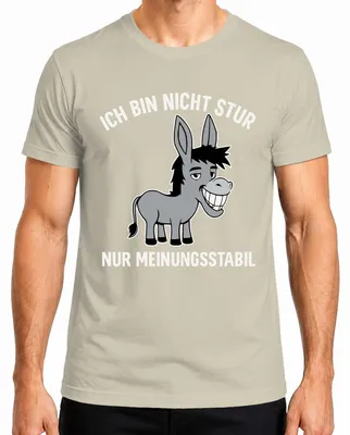 Produktbild von Ich bin nicht stur nur meinungsstabil Esel lustiger Spruch Humor Herren T-Shirt, Natur, XXL