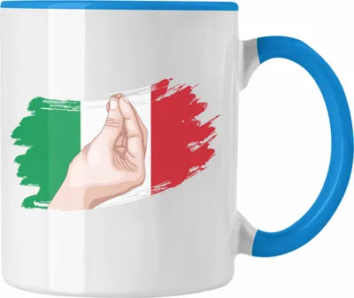 Produktbild von Trendation - Italien Tasse Lustiges Geschenk für Italiener Urlaub Rom (Blau)