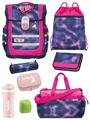 Produktbild von McNeill Ranzen-Set 9-tlg. mit Sporttasche Ergo Complete Schulranzen für Mädchen 1. Klasse