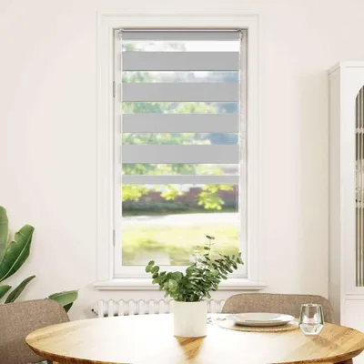 Image de vidaXL Store double gris clair 55 x 100 cm Largeur du tissu 50,9 cm Polyester