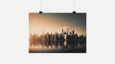 Produktbild von Stadt Skyline Poster - Großstadt Poster - 71x51cm - Perfekt zum Einrahmen