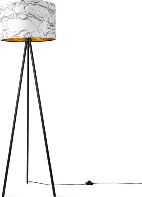 Produktbild von Stehlampe Wohnzimmer Lampenschirm Stoff Stehleuchte Leselampe Abstrakt Vintage
