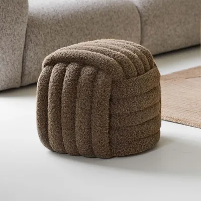 Produktbild von House Collection Geknüpfter Pouf Ø 48 cm Vidar Braun