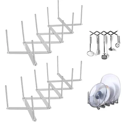 Produktbild von Deckelhalter Topfdeckelhalter Organizer - Verstellbar - Edelstahl - 2 Stück