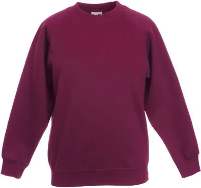 Produktbild von Fruit of the Loom - Kids  Raglan Sweat - Burgundy - 104