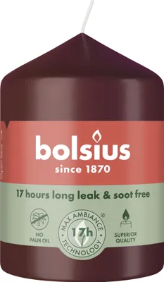 Produktbild von BOLSIUS Stumpenkerze 80mm (H) x 58mm (DM), bordeauxe