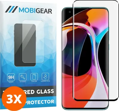 Produktbild von Mobigear Premium 9.98 Xiaomi Mi 10 Panzerglas Gehärtetes Glas Displayschutz - Hüllenfreundlich - Schwarz (3er Pack)