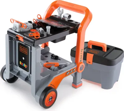 Produktbild von Smoby Black+Decker 3-in-1 Multi-Werkbank + Werkzeugkoffer,360202