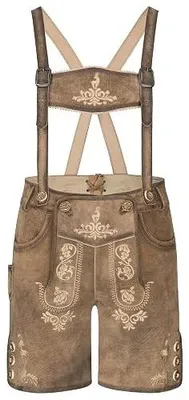 Zdjęcie produktu dla Spodnie skórzane dziecięce bawarskie tradycyjne szelkami vintage oktoberfes