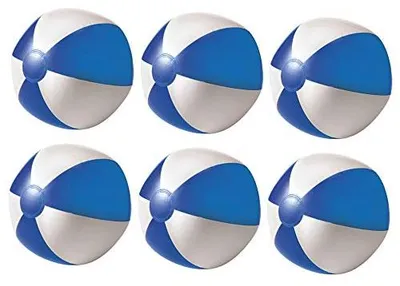Imagen del producto de Juego de pelotas inflables para agua, 6 unidades, color azul, ideales para la playa y la piscina