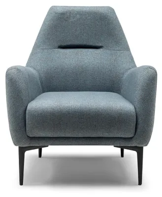Immagine prodotto di Poltrona wing chair poltrona in tessuto imbottitura grigia soggiorno seduta monoposto
