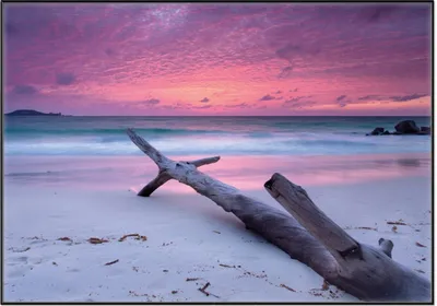 Produktbild von Wallario Wandbild Abendhimmel bei Sonnenuntergang, Größe: 70,30 x 100,30 cm, Poster mit schwarzem Aluminiumrahmen
