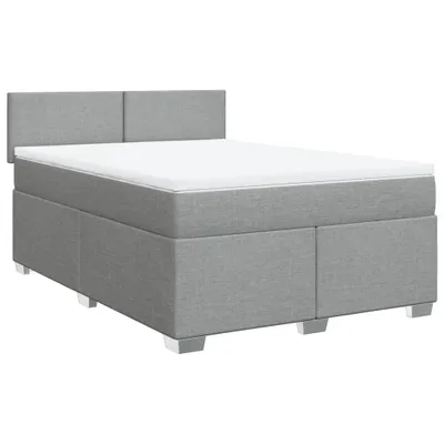 Produktbild von Boxspringbett mit Matratze Hellgrau 140x190 cm Stoff