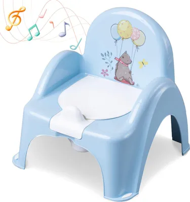 Produktbild von Babykajo Töpfchen mit Musik. Kinder Töpfchen mit herausnehmbarem Topf und Anti-Rutsch Beschichtung - Baby Töpfchen mit Griff zum einfachen Ausleeren!