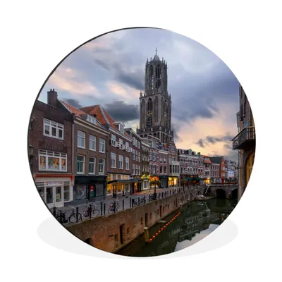 Produktbild von MuchoWow® Aluminium Wandkreis Wasser - Utrecht - Luft Ø 30 cm Wanddeko Modern Wohnzimmer - Wand Bild - Wohnzimmer - Runde Bilder - Alubilder - Kunst für zu Hause - Aluminium - Wanddekoration