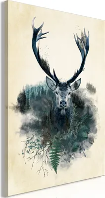 Produktbild von Italienischer Leinwand Leinwandbild - Forest Ghost (1 Part) Vertical 80x120 cm Tiere g-A-0310-b-a